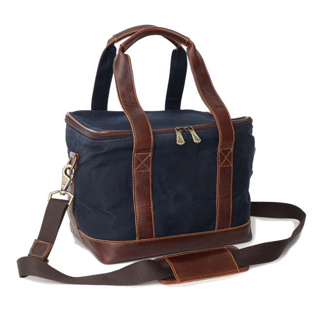 Waxed Canvas Cooler Bag, Navy