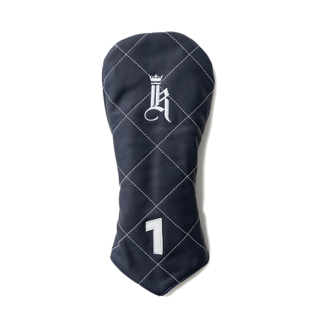 Diamond Headcover, Navy / White Stitch