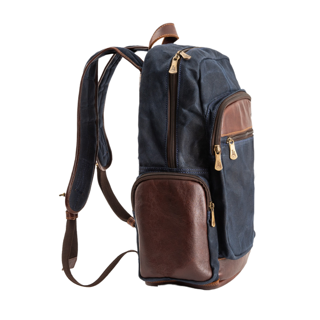 Waxed canvas online and leather backpack