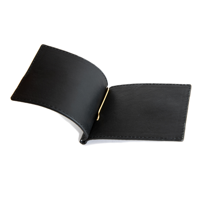 Leather Money Clip, Black
