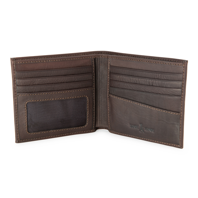  LAHERA KING Leather Wallets for Men Slim Bifold, Mens Wallets  Classic Style, Front Pocket Design, Cognac Color : Clothing, Shoes & Jewelry