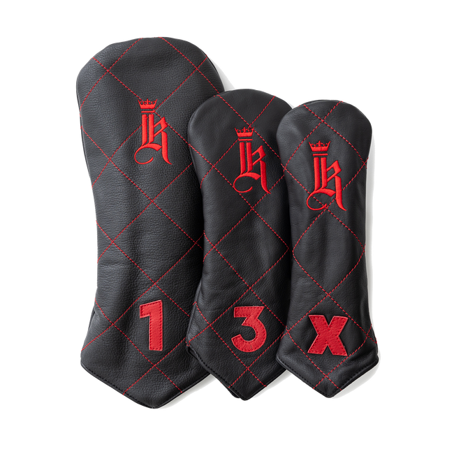 Diamond Head Cover, Black / Red Stitch