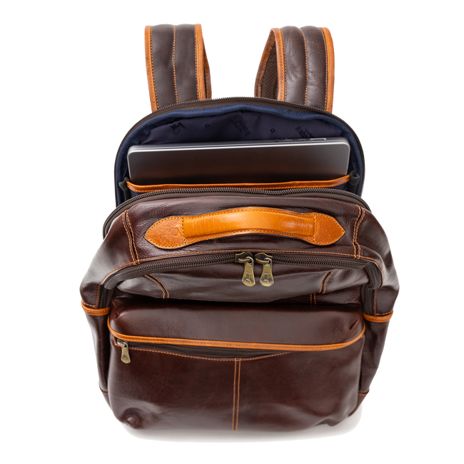 Sundance leather backpack top