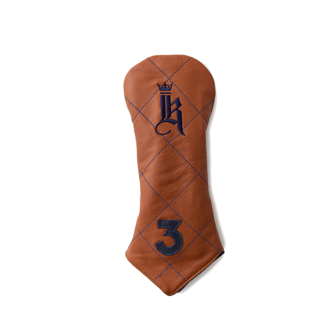 Diamond Head Cover, Tan / Navy Stitch