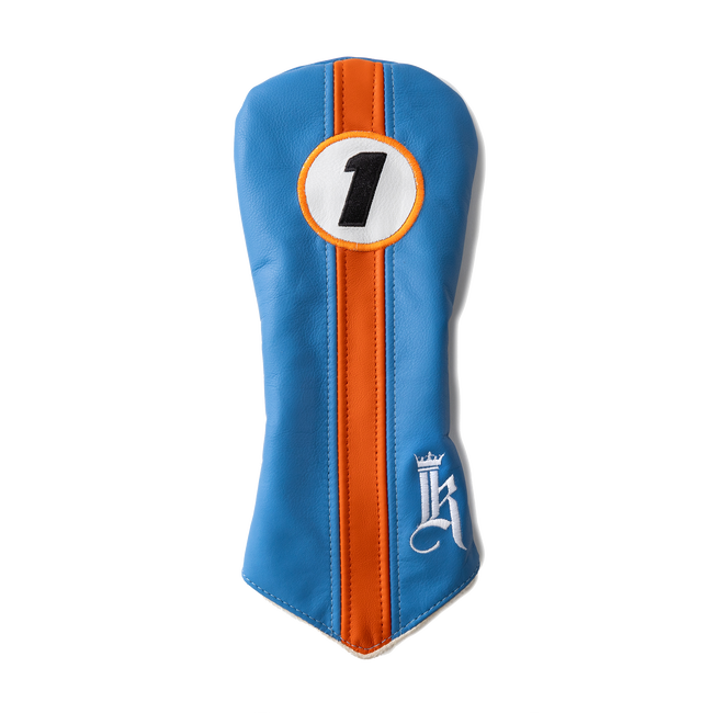 Racer Head Cover, Sky Blue / Orange/ White