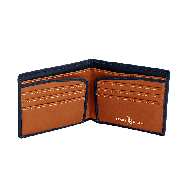 Crown Wallet, Navy / Tan