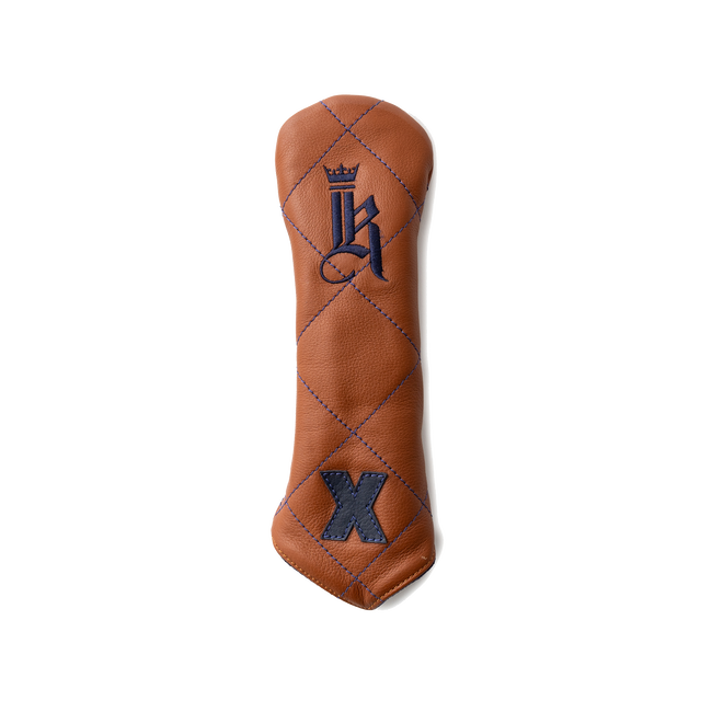 Diamond Headcover, Tan / Navy Stitch