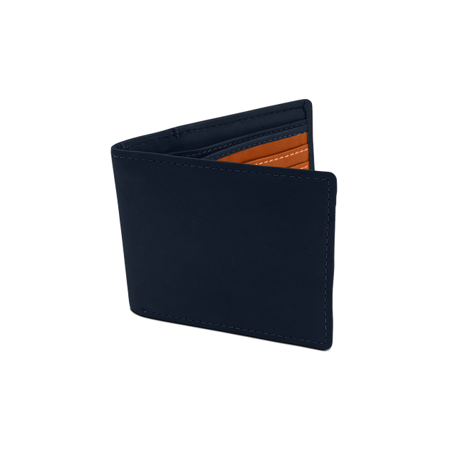 Crown Wallet, Navy / Tan