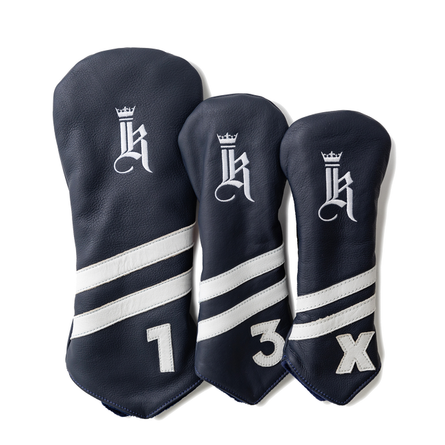 2-Stripe Head Cover, Navy / White