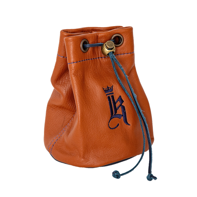 Drawstring Pouch, Tan / Navy