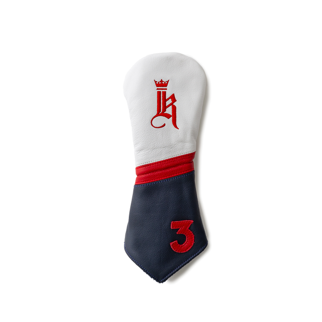 Tilted Head Cover, White / Navy