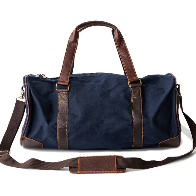 Waxed Canvas Duffel Bag, Navy