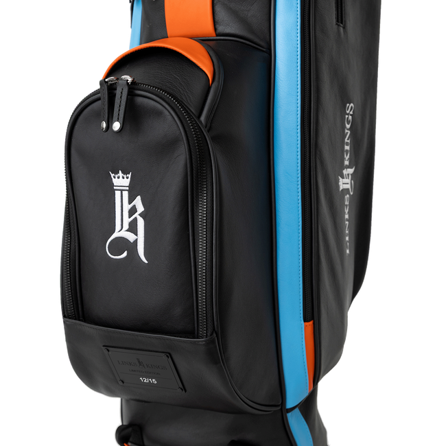 Monaco Stand Bag, Black / Orange / Sky Blue
