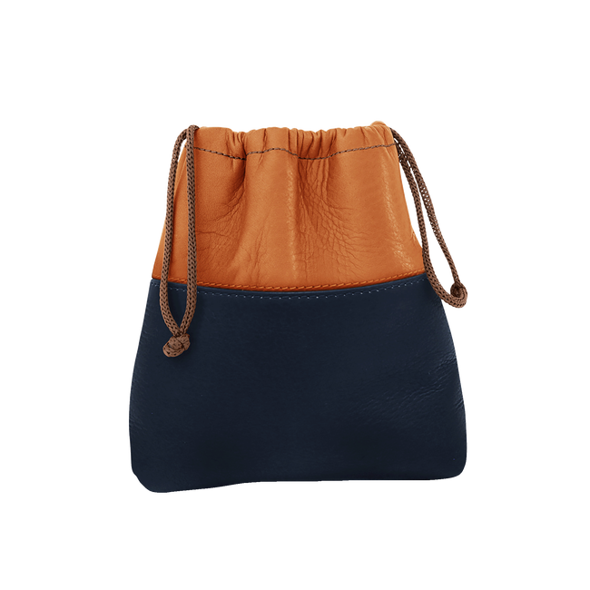 Leather Players Pouch, Navy / Tan