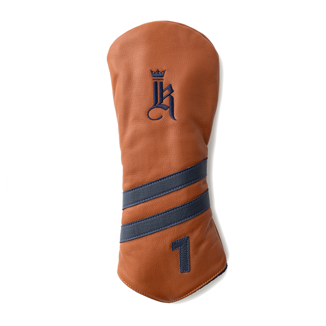 2-Stripe Head Cover, Tan / Navy