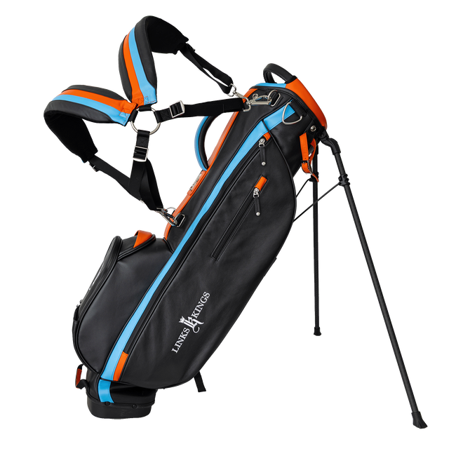 Monaco Stand Bag, Black / Orange / Sky Blue