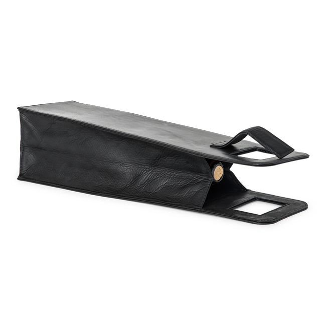 Leather Wine Single Carrier, Black