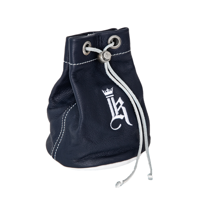 Drawstring Pouch, Navy / White