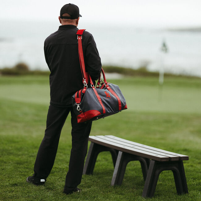 Links Duffel Bag, Tan / Navy