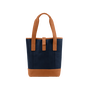 Crown Wine Carrier, Navy / Tan