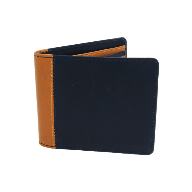 Crown Wallet, Navy / Tan