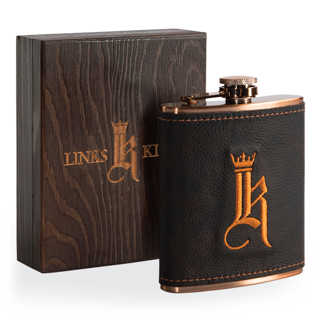 Sundance Leather Wrapped Copper Flask