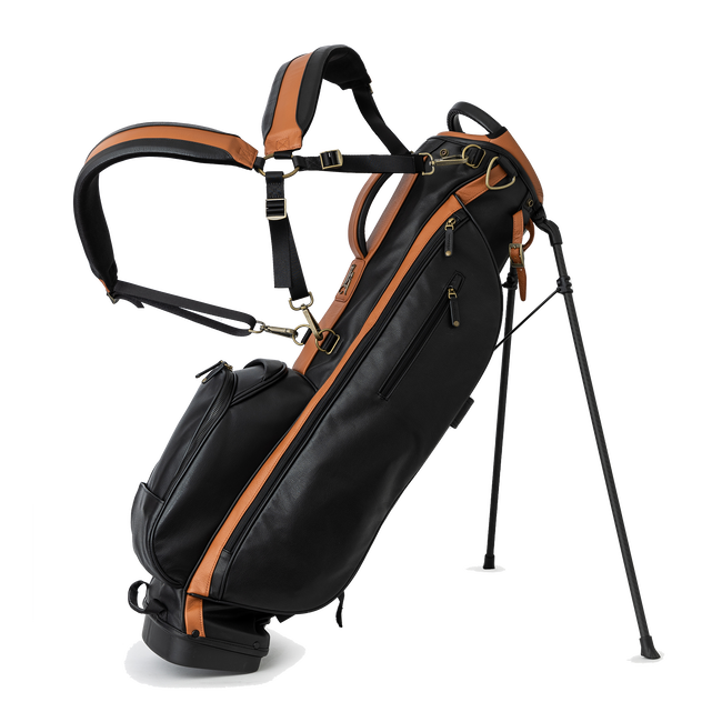 The Links Stand Bag, Black / Tan