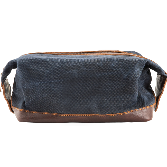 Waxed Canvas Travel Kit, Navy