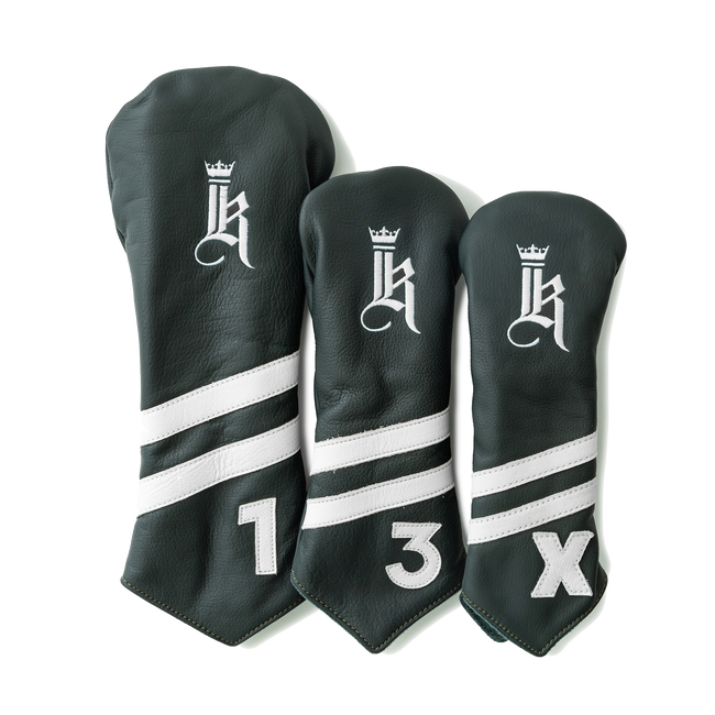 2-Stripe Head Cover, Green / White