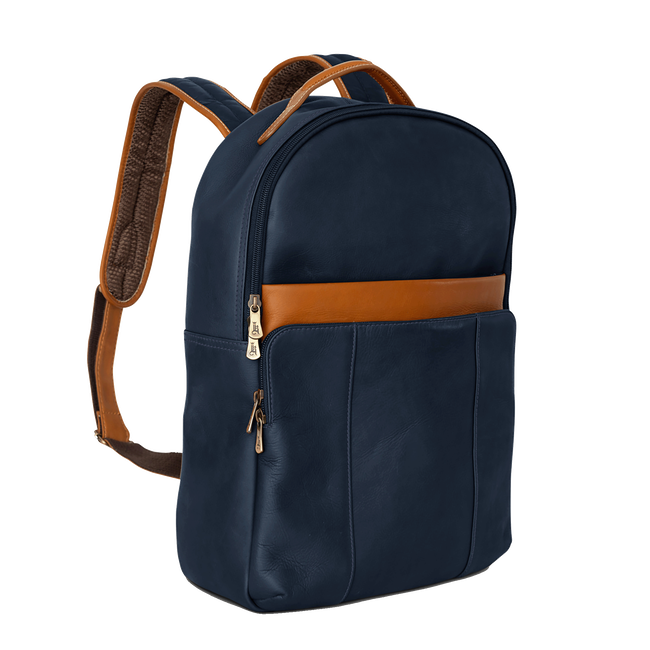 Crown Backpack, Navy / Tan
