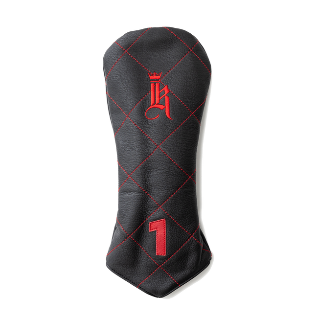 Diamond Head Cover, Black / Red Stitch